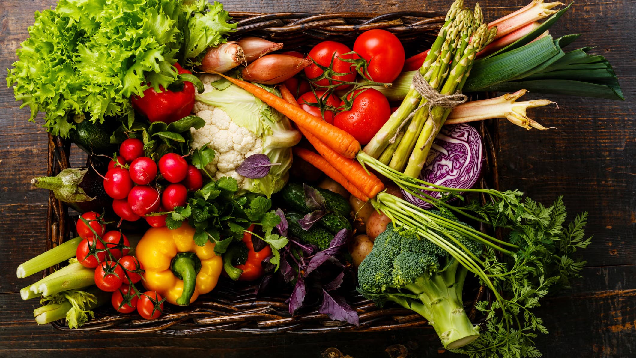 Fresh vegetables in basket